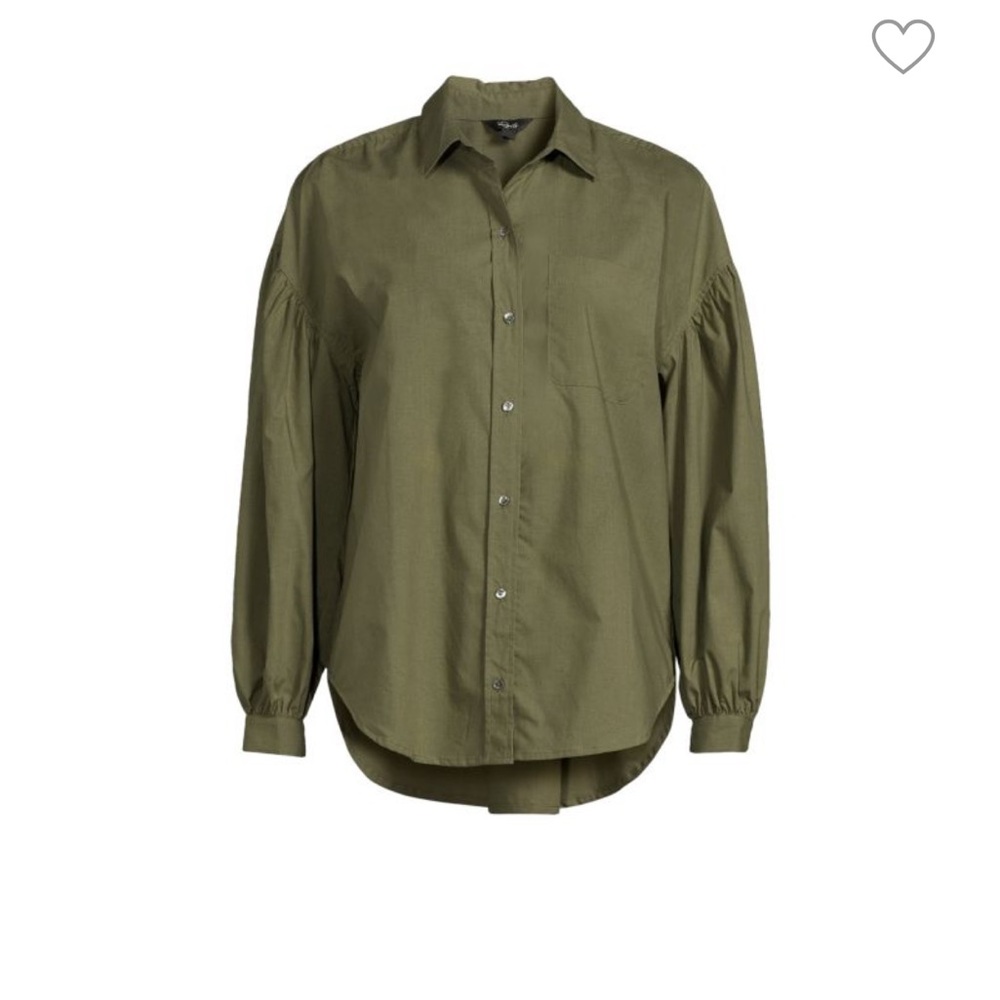 Rails Janae High Low Shirt in OLIVE SMOKE. Size Small. NWOT.